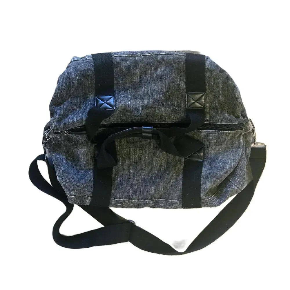 Heritage 1981 Gray/Blk Tweed-Zippered Duffle w/Handle & Adj Strap 2-Pockets